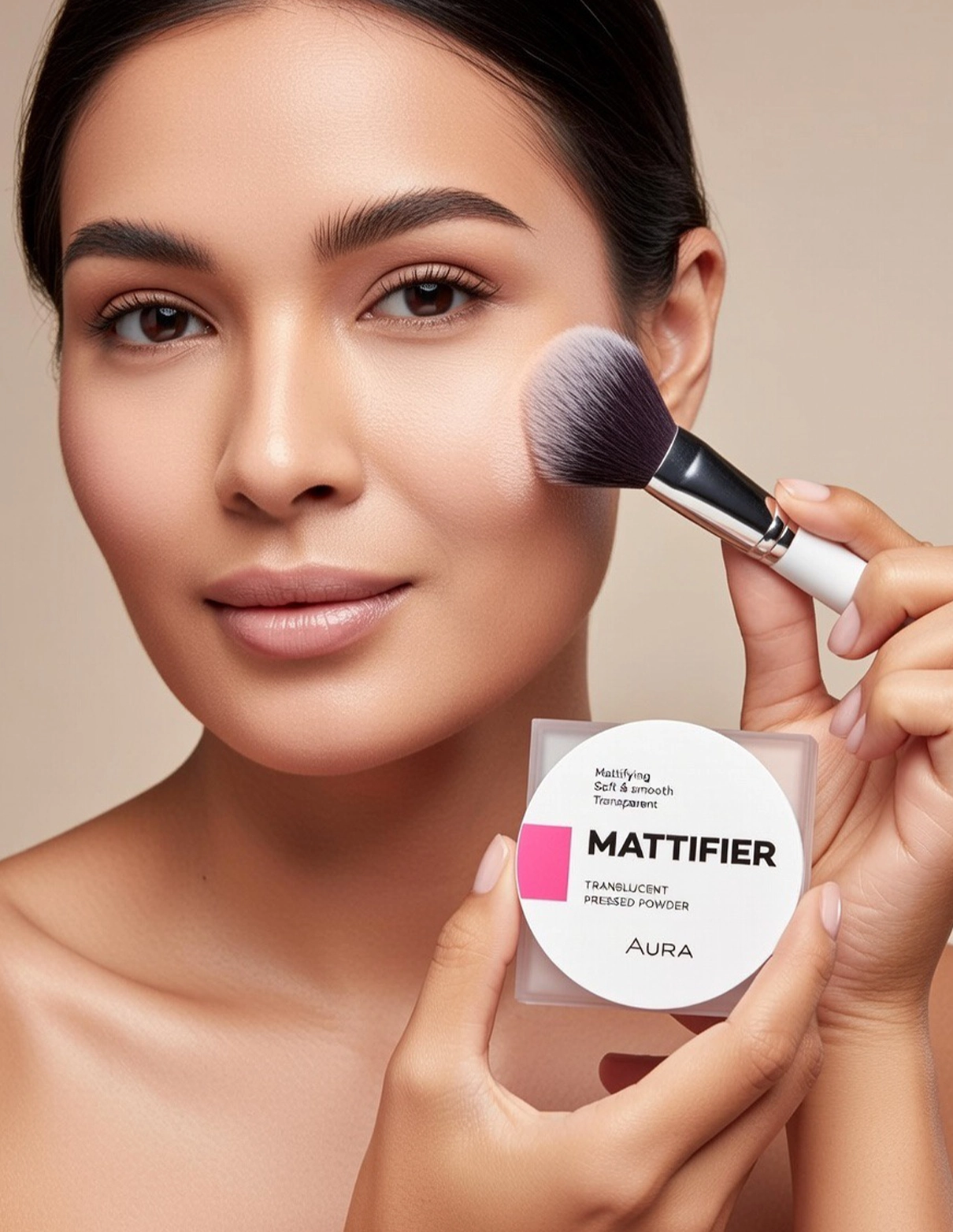 poudre compacte pour fixer fond de teint